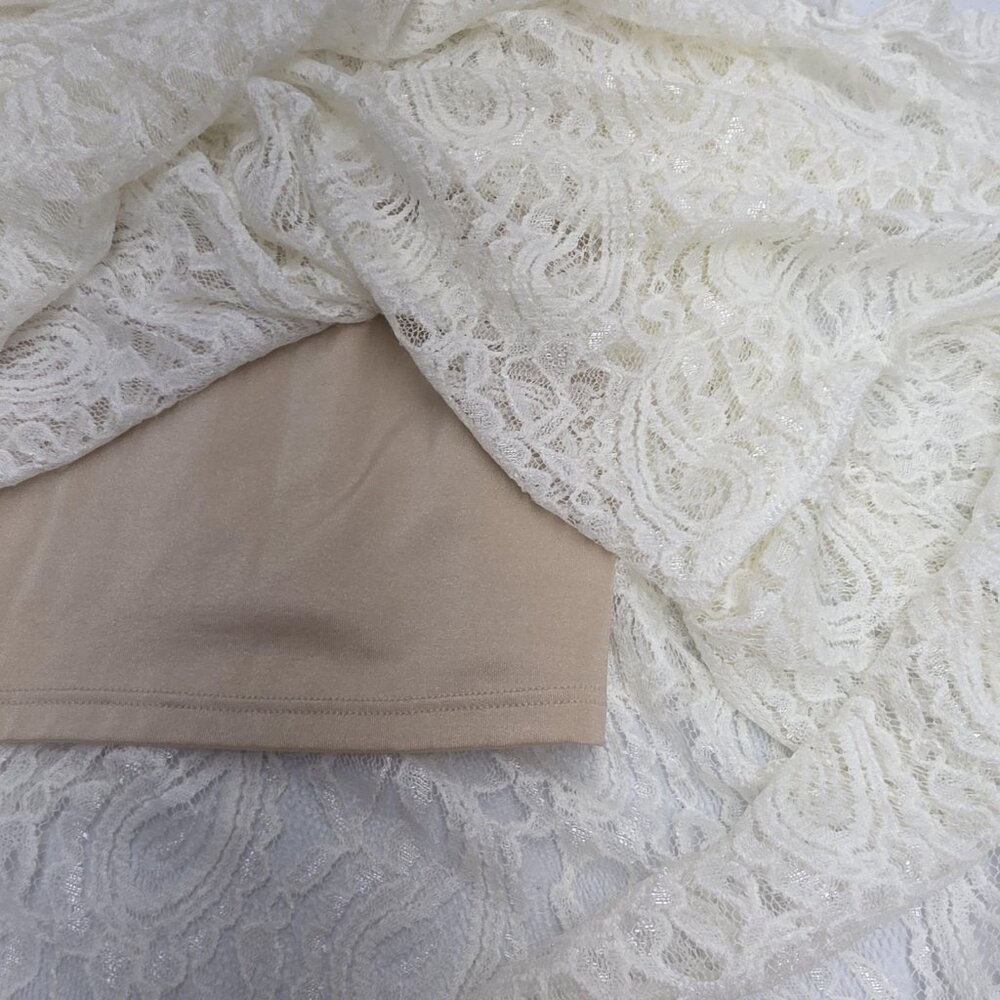 Ann N Eve Lace Dress Set Womens XL Ivory White Brown 3 Piece Boho Made U.S.A. - Picture 14 of 16